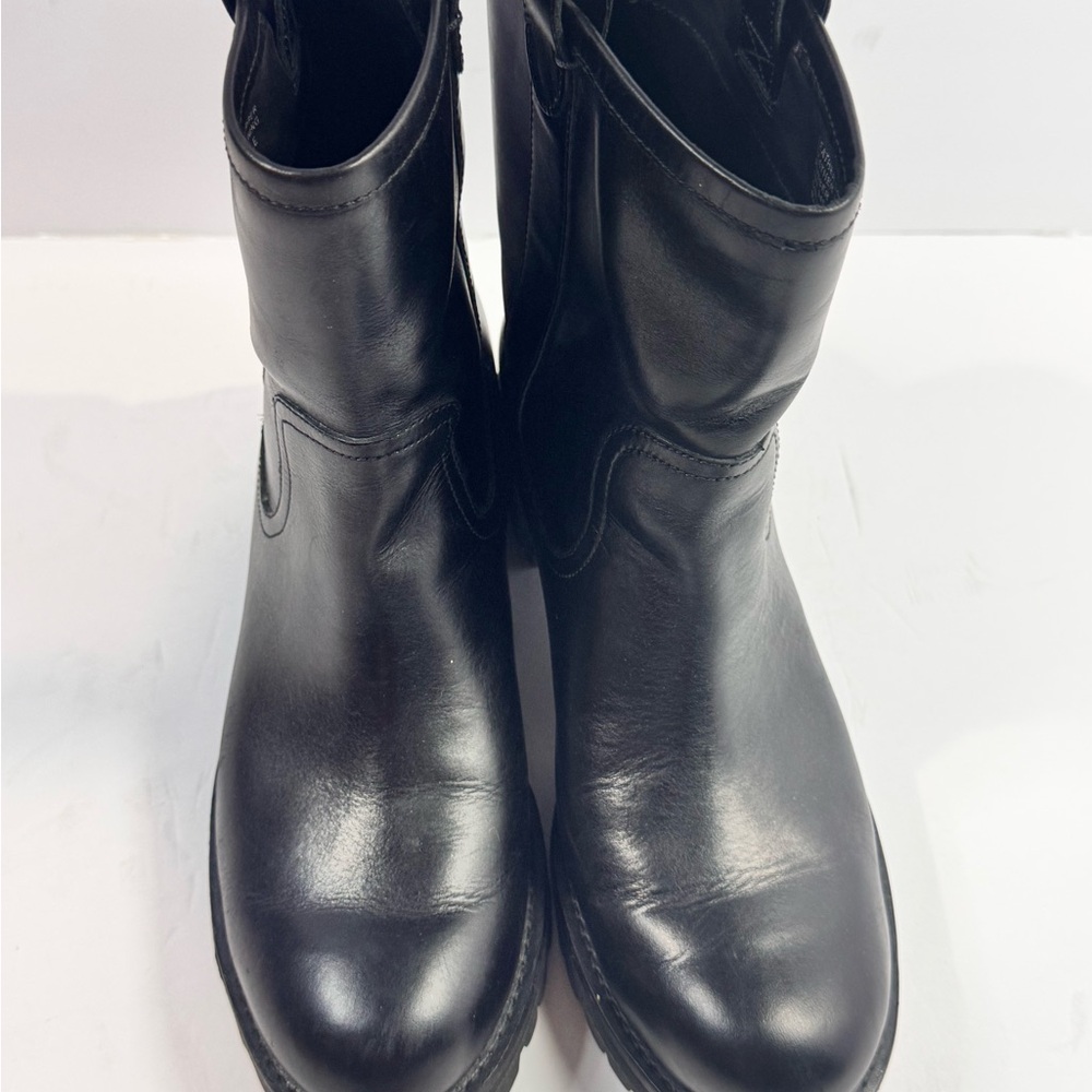 Tory Burch Black Leather Combat Boots